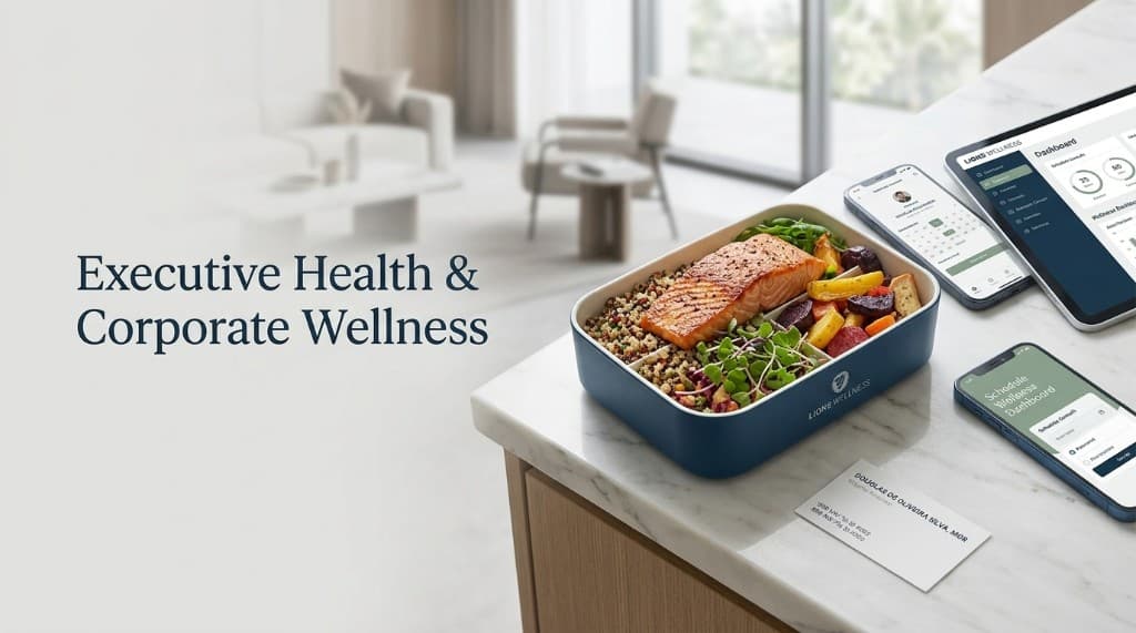 Organic executive meal and digital nutrition plan from Lions Health Land